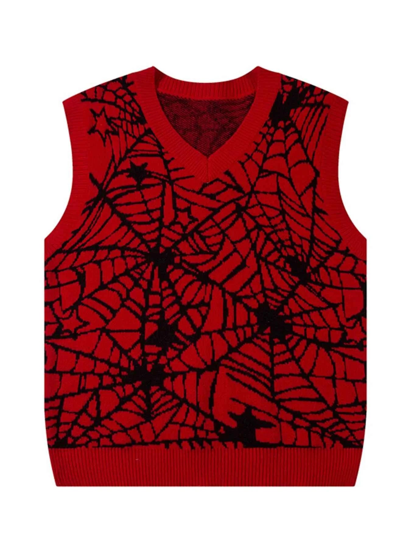 Men's Spider Web V-Neck Sweater Vest